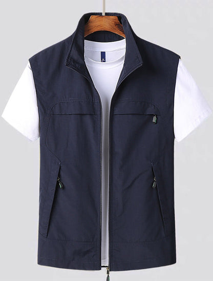 Quick-Dry Mesh Vest for Men Multi-Pocket Outdoor Fishing Hiking Travel Sleeveless Jacket Breathable Lightweight Adventure Gear