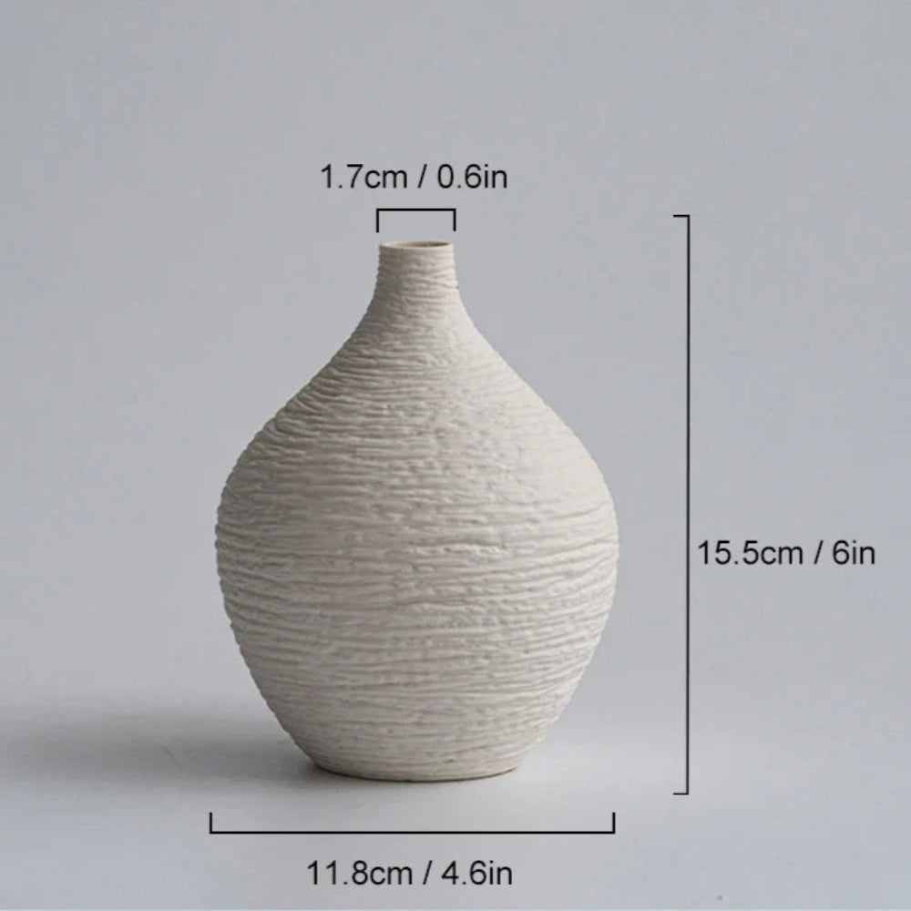 Ceramic Vase for Dried & Fresh Flowers – Nordic Minimalist Home Decor Accent Piece