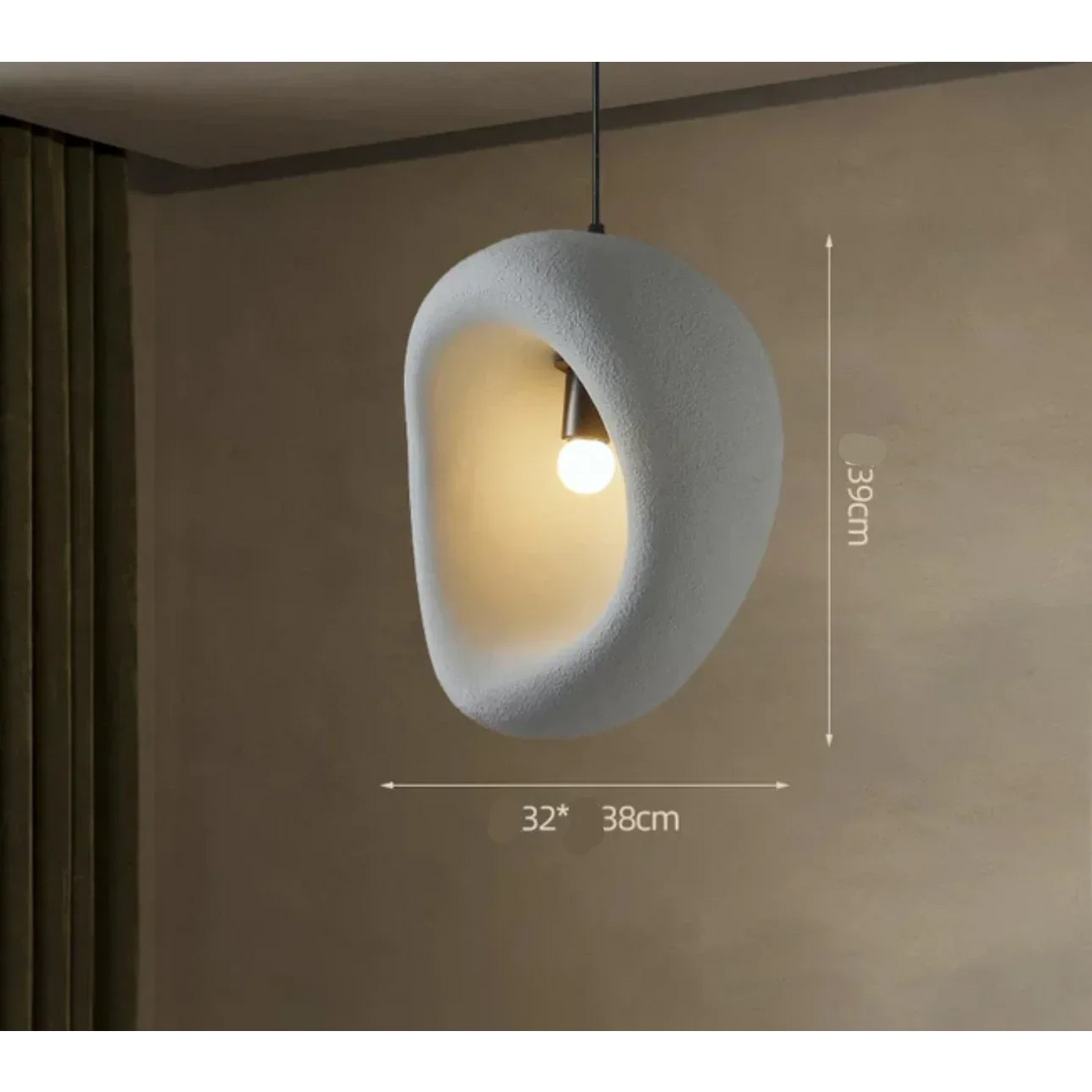 Organic Resin Hanging Lamp E27 Socket 110-120V Sculptural Ceiling Light for Dining Room Living Room Bedroom Modern Minimalist Ambient Lighti