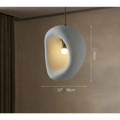 Organic Resin Hanging Lamp E27 Socket 110-120V Sculptural Ceiling Light for Dining Room Living Room Bedroom Modern Minimalist Ambient Lighti