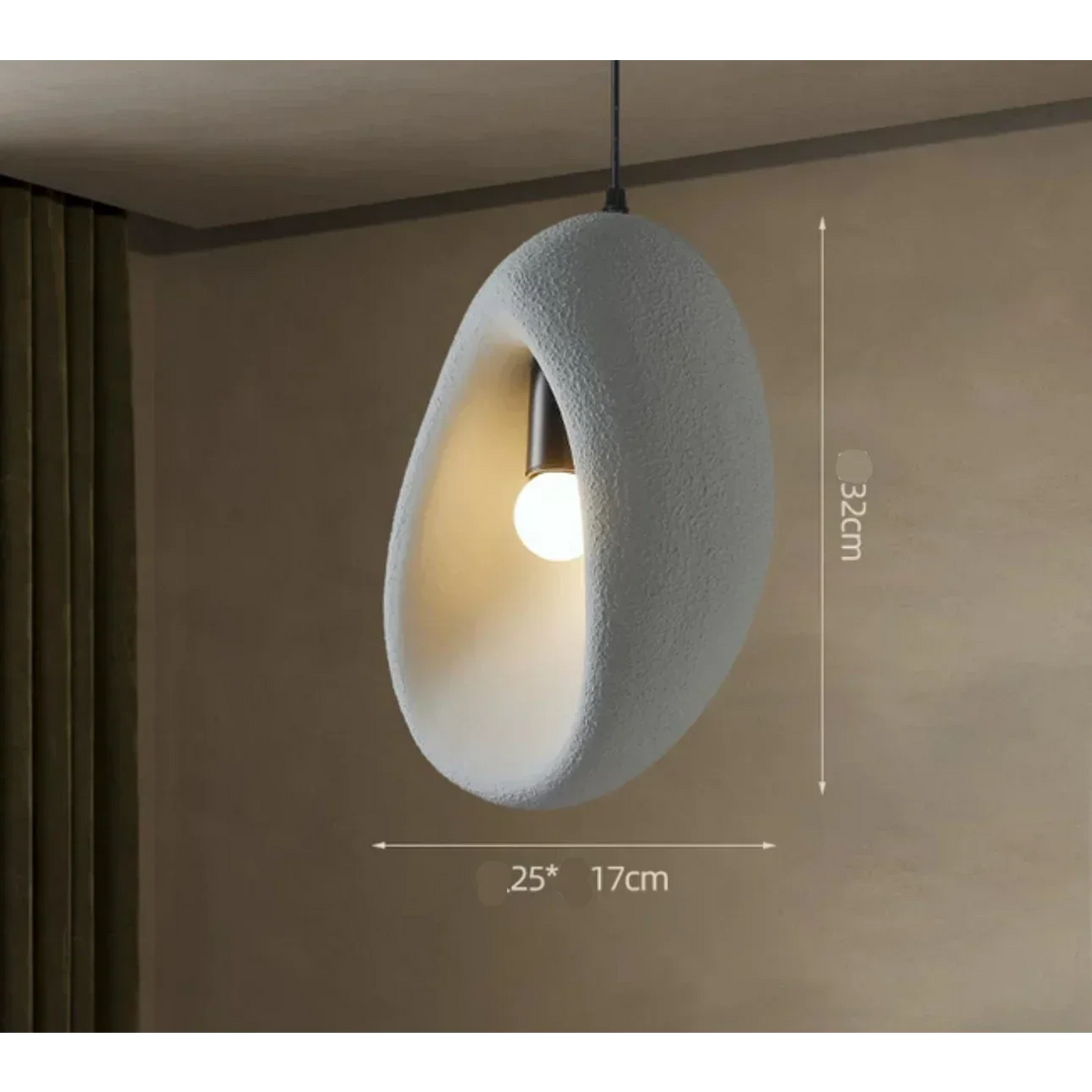 Organic Resin Hanging Lamp E27 Socket 110-120V Sculptural Ceiling Light for Dining Room Living Room Bedroom Modern Minimalist Ambient Lighti
