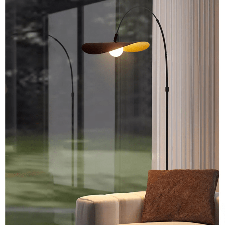 Minimalist Standing Lamp with Ambient LED Glow – Handcrafted Iron & Acrylic Design for Living Room & Bedroom