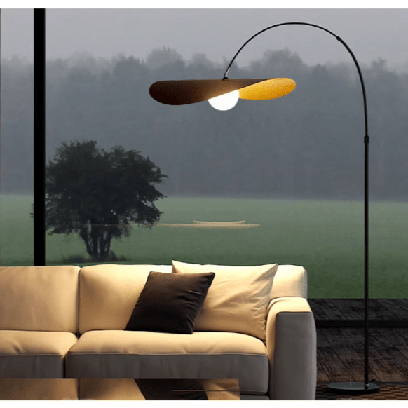 Minimalist Standing Lamp with Ambient LED Glow – Handcrafted Iron & Acrylic Design for Living Room & Bedroom