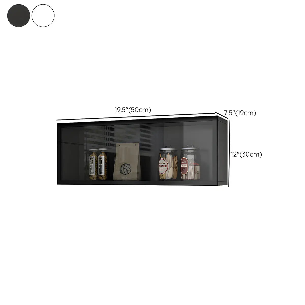 Wood Wall Cabinet with Glass Door for Kitchen Storage and Living Room Display 12 inch Height Multiple Widths Optional LED Lighting Mounted O
