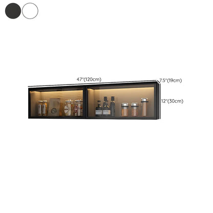 Wood Wall Cabinet with Glass Door for Kitchen Storage and Living Room Display 12 inch Height Multiple Widths Optional LED Lighting Mounted O