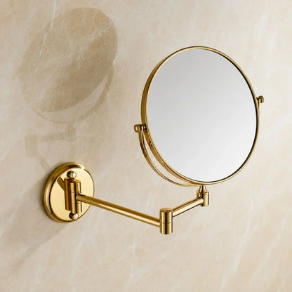 Extendable Dual-Sided Vanity Mirror with Adjustable Wall Arm for Close-Up Makeup Application and Everyday Grooming in Bathroom or Dressing
