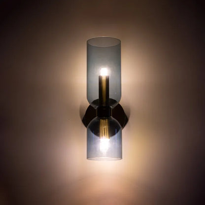 Dual-Shade Glass Sconce 16.5 inches White Iron Wall Light for Bedrooms Hallways Living Rooms Modern Accent Lighting E12 Base Ambient Fixture