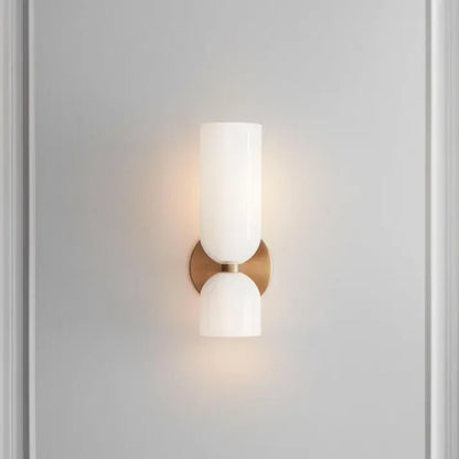 Porcelain Sconce Light Fixture 16 Inch Height Pivoting Arm for Bedroom Hallway Living Room Reading Nook Contemporary White Gray Blue Clear