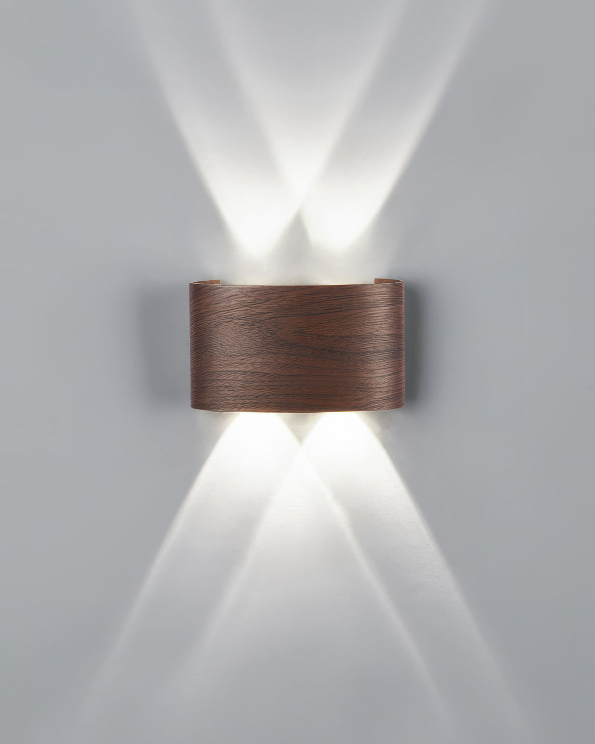 Aluminum Up-Down Sconce 10W 3000K Wood-Grain Indoor Outdoor Hallway Balcony Entryway Modern Bidirectional Ambient Accent Fixture IP65