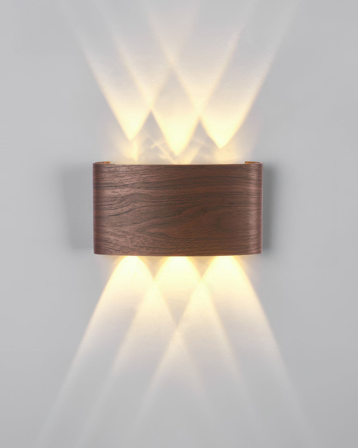 Aluminum Up-Down Sconce 10W 3000K Wood-Grain Indoor Outdoor Hallway Balcony Entryway Modern Bidirectional Ambient Accent Fixture IP65