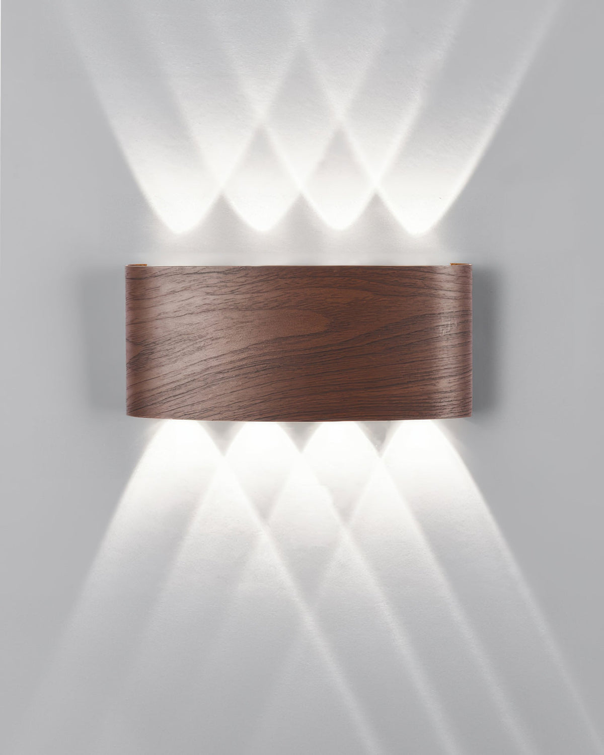Aluminum Up-Down Sconce 10W 3000K Wood-Grain Indoor Outdoor Hallway Balcony Entryway Modern Bidirectional Ambient Accent Fixture IP65