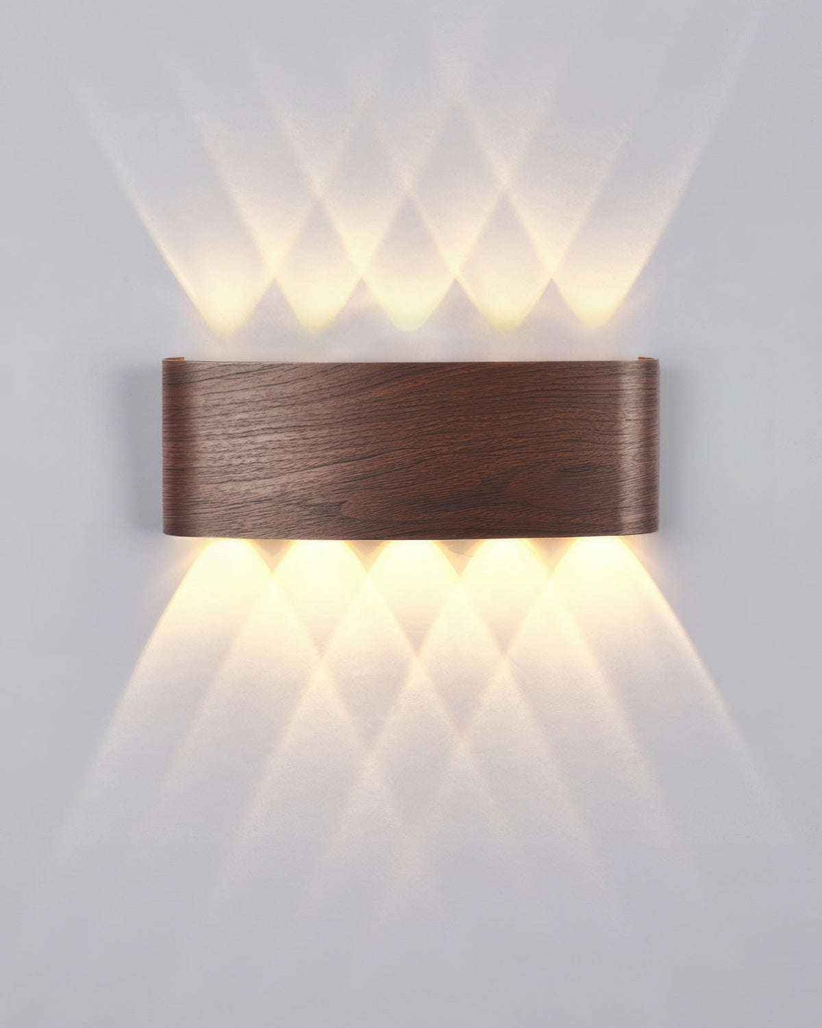Aluminum Up-Down Sconce 10W 3000K Wood-Grain Indoor Outdoor Hallway Balcony Entryway Modern Bidirectional Ambient Accent Fixture IP65