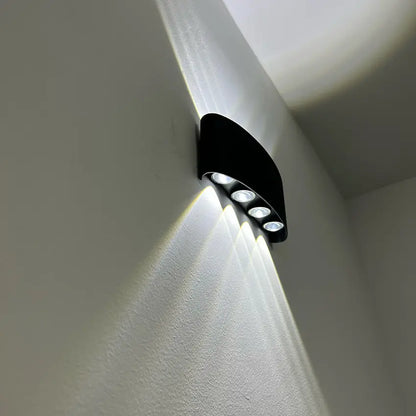 Weatherproof Sconce Fixture 8 in LED Up-Down Beam Black White for Exterior Front Door Hallway Patio Garden Modern Aluminum IP65 Architecture