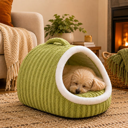 Ortekor Warm Cave Dog Bed for Winter Indoor Sleep - Cozy Enclosed Pet Bed for Small Dogs & Cats