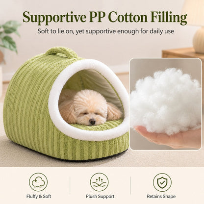 Ortekor Warm Cave Dog Bed for Winter Indoor Sleep - Cozy Enclosed Pet Bed for Small Dogs & Cats