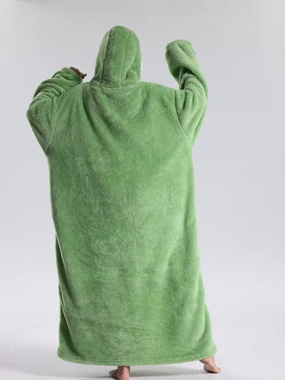 Oversized Wearable Blanket Hoodie with Sleeves & Pocket – Plush Throw for Couch, Bed, Camping – One Size Adults