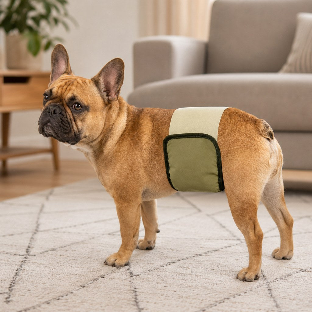 Ortekor 3-Pack Washable Male Dog Belly Bands for Indoor Marking & Senior Dribbles - Reusable Dog Diaper Wraps to Protect Floors & Furniture