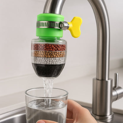 Faucet Water Filter for Kitchen & Bathroom Sink | Multi-Stage Carbon Filtration System for Home Tap | Removes Chlorine & Sediment
