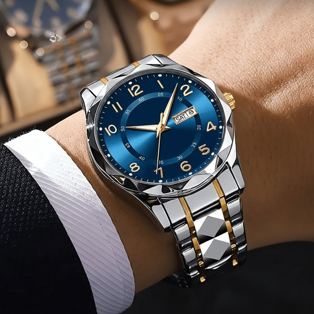 Titanium Sports Watch | Multifunction Chronograph with Dual Display | Durable Design for Everyday Performance