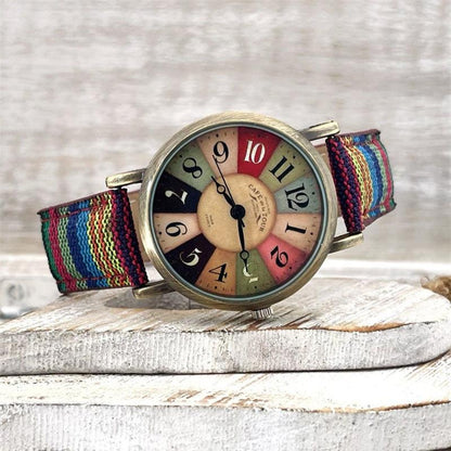 Women's Braided Wristwatch with Vintage Bronze Dial and Adjustable Strap | Gift-Ready Fashion Accessory for Any Occasion