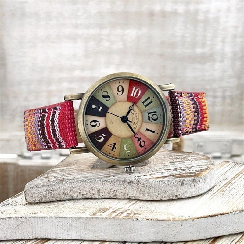 Women's Braided Wristwatch with Vintage Bronze Dial and Adjustable Strap | Gift-Ready Fashion Accessory for Any Occasion