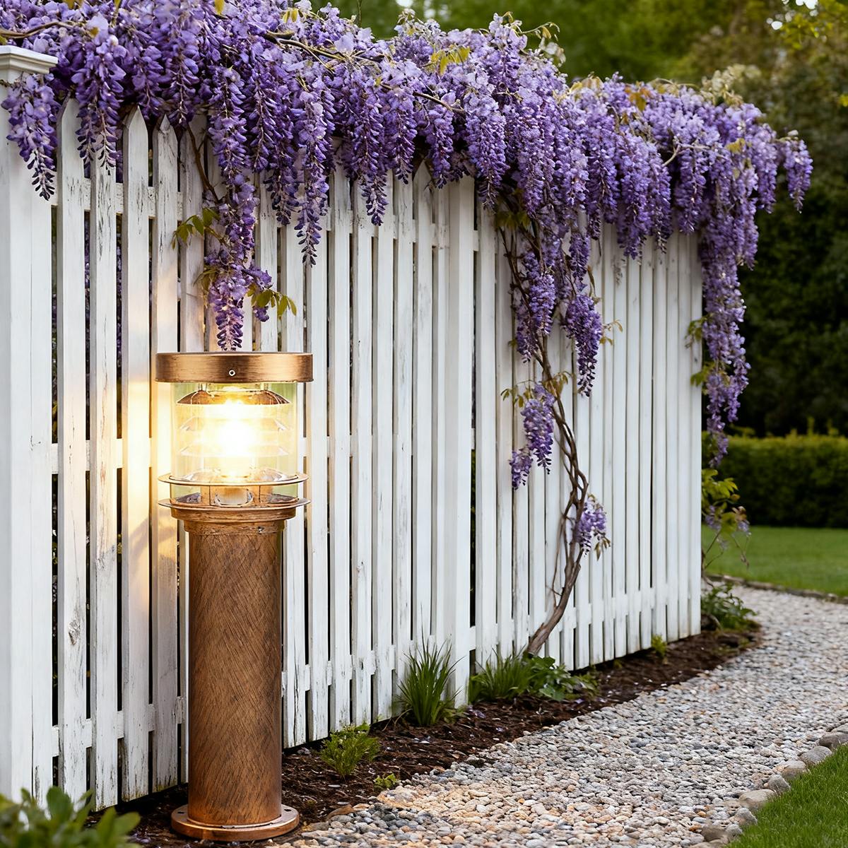 Layered Cylinder Pathway Light Bollard for Yard & Walkway 7W LED Weatherproof Post Lamp Aluminum Construction Black Bronze 12-32 in Heights