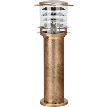 Layered Cylinder Pathway Light Bollard for Yard & Walkway 7W LED Weatherproof Post Lamp Aluminum Construction Black Bronze 12-32 in Heights