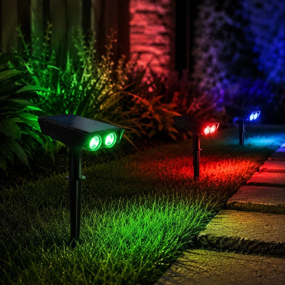 Outdoor Solar Garden Spotlight with Adjustable Beam – Rechargeable Stake Light for Yard, Walkway & Patio Lighting