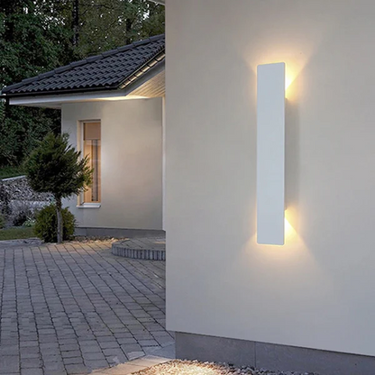 Outdoor LED Wall Light Aluminum Waterproof Sconce Modern Slim Strip Design for Patio Garden Facade Warm White Cold White