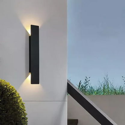 Outdoor LED Wall Light Aluminum Waterproof Sconce Modern Slim Strip Design for Patio Garden Facade Warm White Cold White