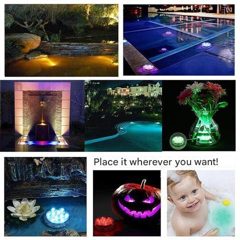 Submersible LED Pool Light Remote-Controlled Color-Changing Underwater Fixture for Pools Hot Tubs Ponds Bathtubs IP68 Waterproof Floating