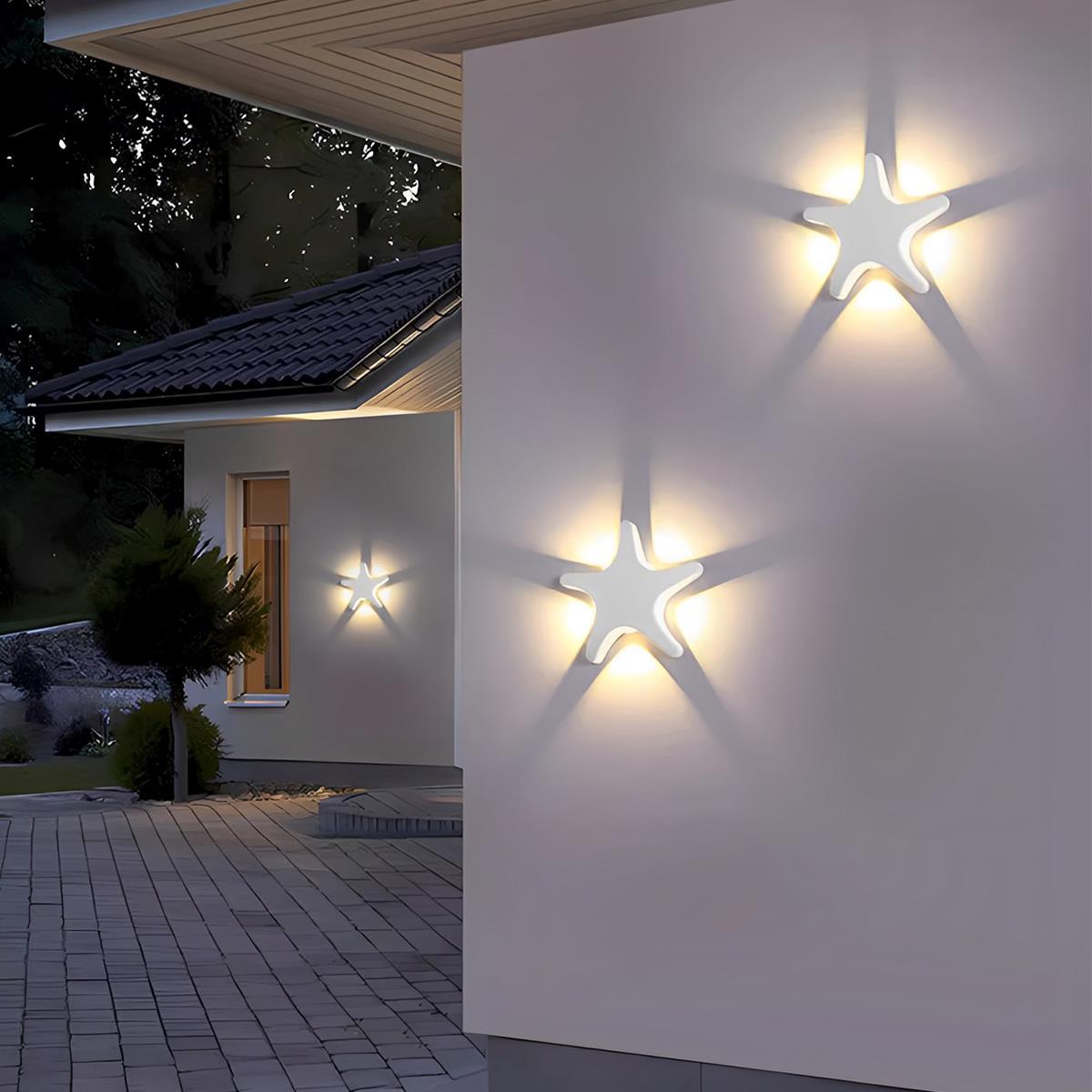 LED Aluminum Exterior Sconce 6-Inch Decorative Coastal & Nature Motif Fixture for Walkways, Porches & Yards