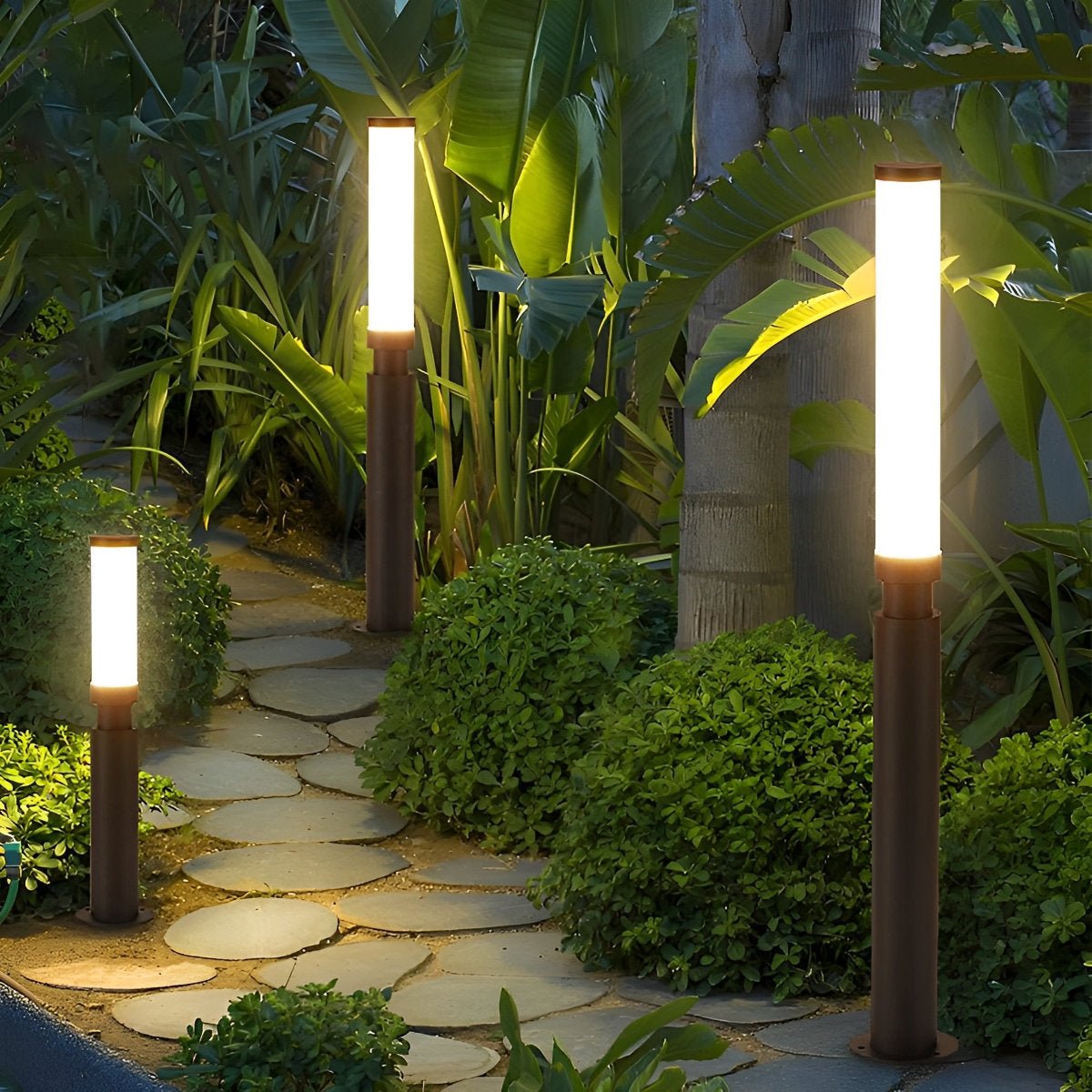 Tall Aluminum Outdoor Post Lamp 6.5 ft Black LED Bollard Light for Driveways Pathways Walkways Yards Landscapes Patios Waterproof IP55 3000K