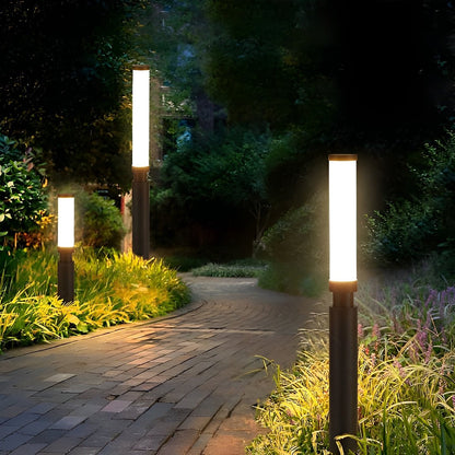 Tall Aluminum Outdoor Post Lamp 6.5 ft Black LED Bollard Light for Driveways Pathways Walkways Yards Landscapes Patios Waterproof IP55 3000K