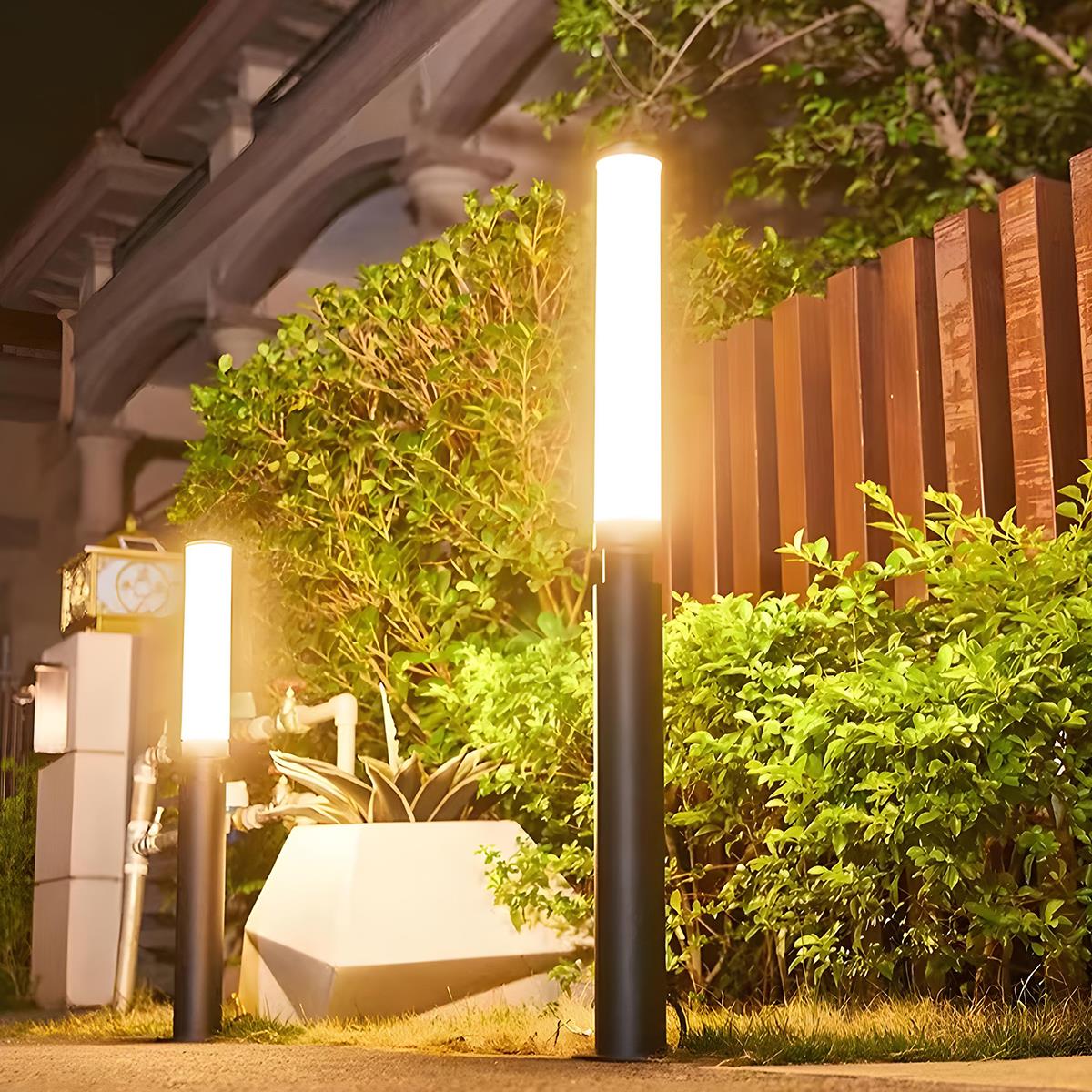 Tall Aluminum Outdoor Post Lamp 6.5 ft Black LED Bollard Light for Driveways Pathways Walkways Yards Landscapes Patios Waterproof IP55 3000K