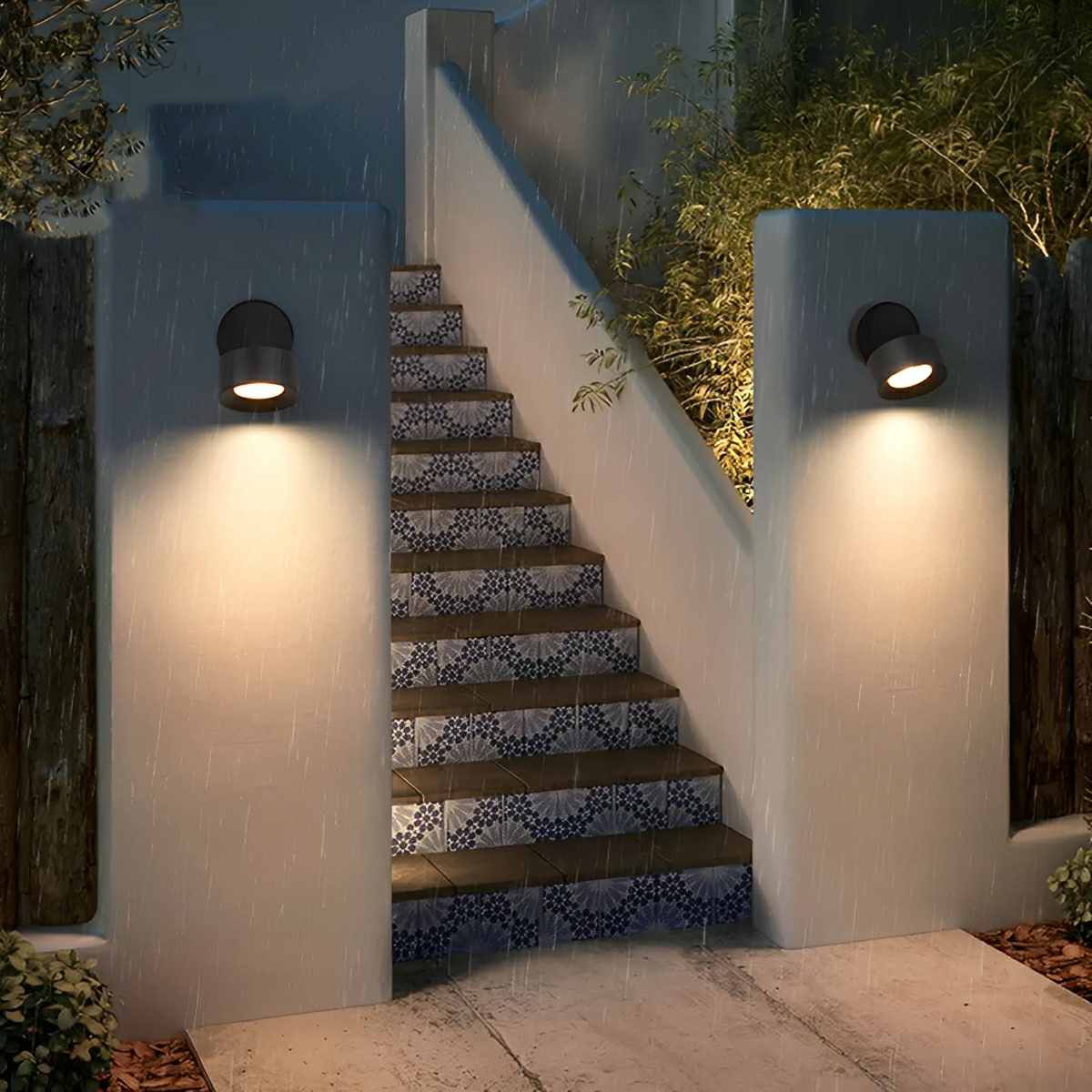 Outdoor LED Spotlight with Adjustable Head 12W Aluminum Wall-Mount Light for Garden Patio Entryway Landscape