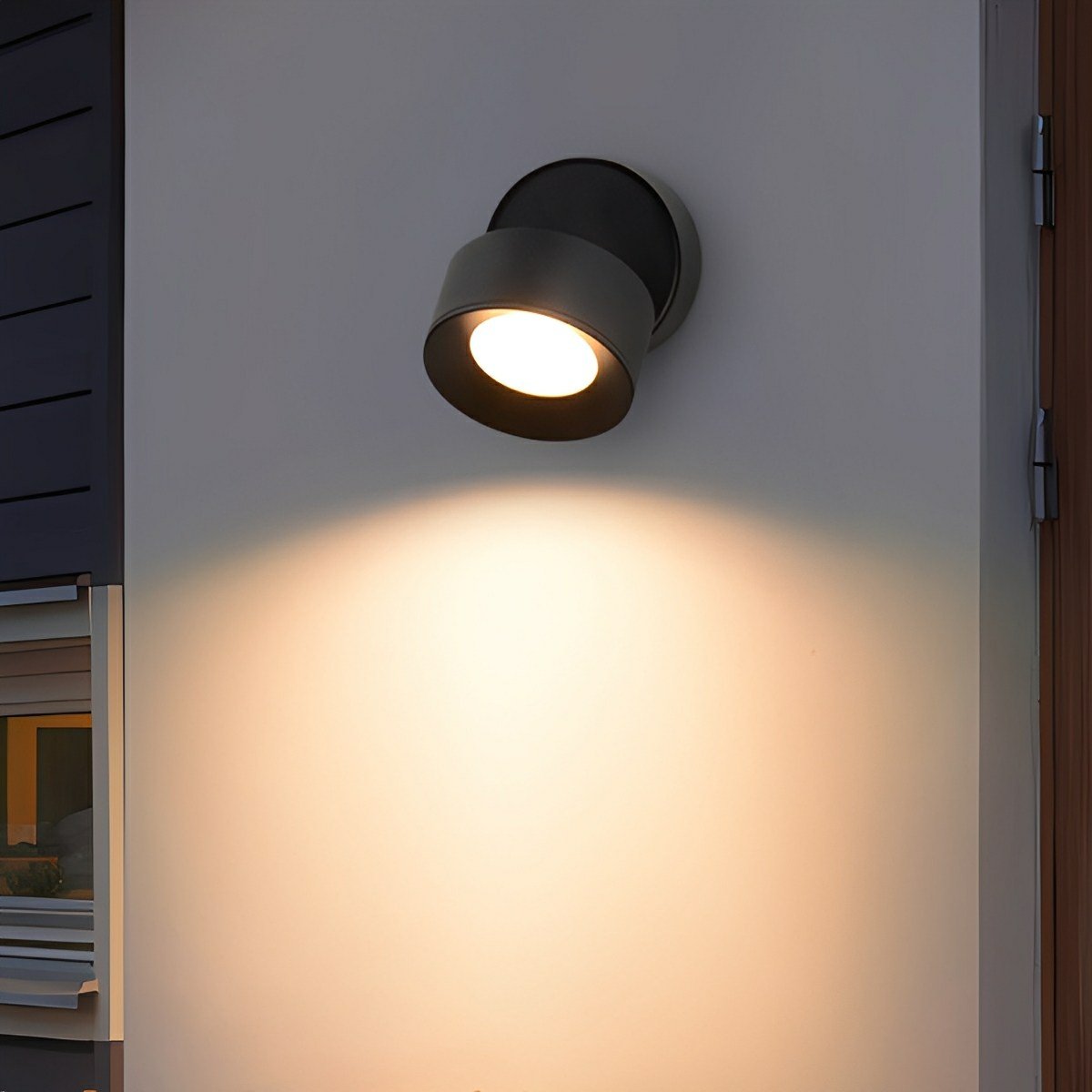 Outdoor LED Spotlight with Adjustable Head 12W Aluminum Wall-Mount Light for Garden Patio Entryway Landscape