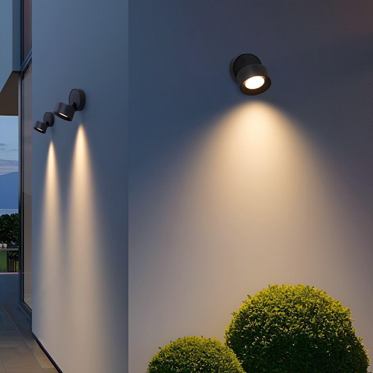 Outdoor LED Spotlight with Adjustable Head 12W Aluminum Wall-Mount Light for Garden Patio Entryway Landscape