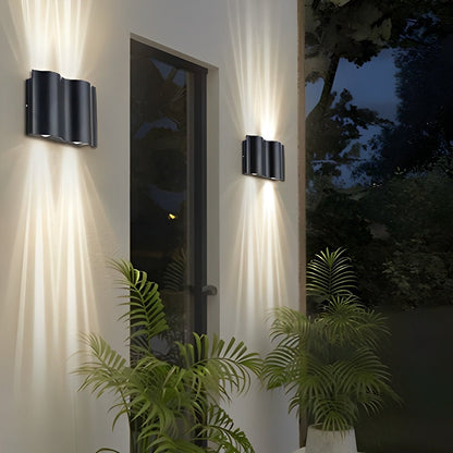 Modern Water Ripple LED Wall Sconce Light with Up & Down Lighting | Durable Design for Outdoor Use