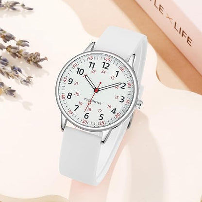 Silicone Nurse Watch with Second Hand – Waterproof Design for Healthcare