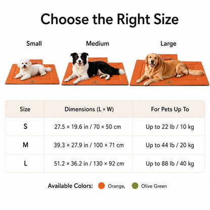 Ortekor Waterproof Outdoor Pet Camping Mat - Foldable Dog Travel Bed for Camping, Car Trunk & Patio, Keeps Pets Off Wet Grass & Dirt