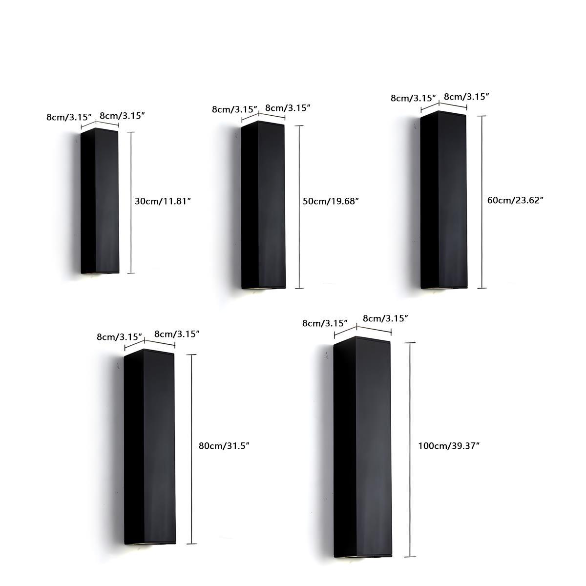 Outdoor LED Wall Light Fixture Up Down Bidirectional Aluminum Housing 20W Porch Patio Garden Exterior Lighting Waterproof IP65 Black Finish