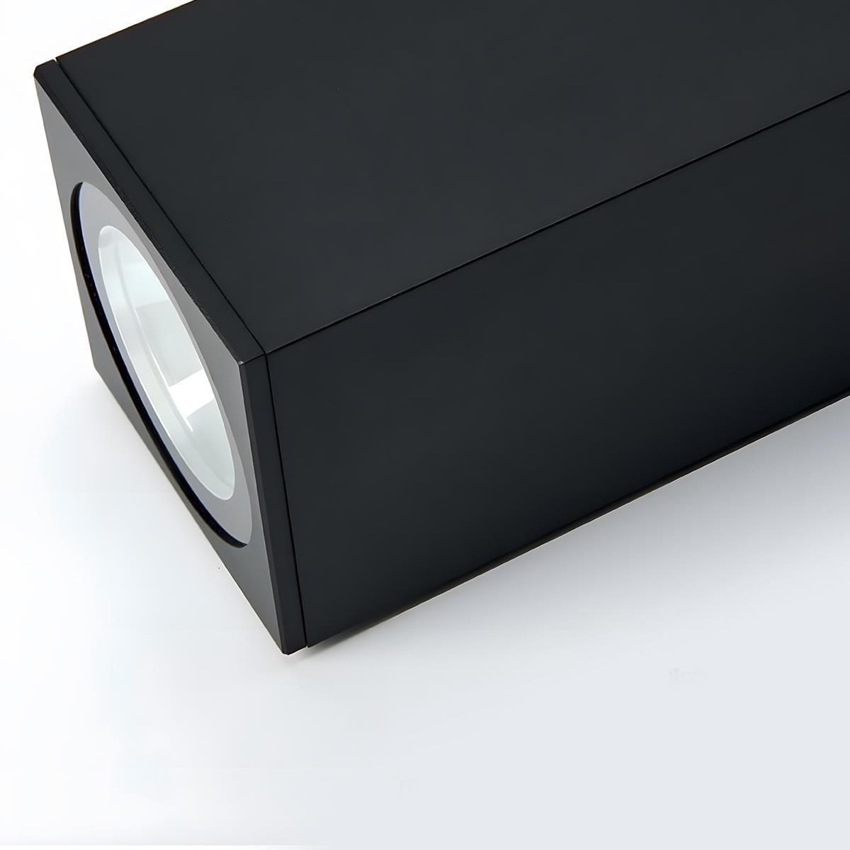 Outdoor LED Wall Light Fixture Up Down Bidirectional Aluminum Housing 20W Porch Patio Garden Exterior Lighting Waterproof IP65 Black Finish