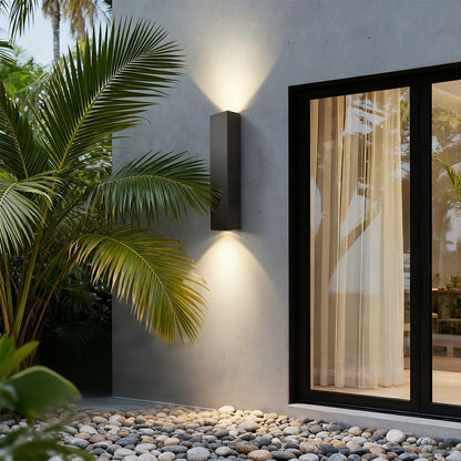Outdoor LED Wall Light Fixture Up Down Bidirectional Aluminum Housing 20W Porch Patio Garden Exterior Lighting Waterproof IP65 Black Finish