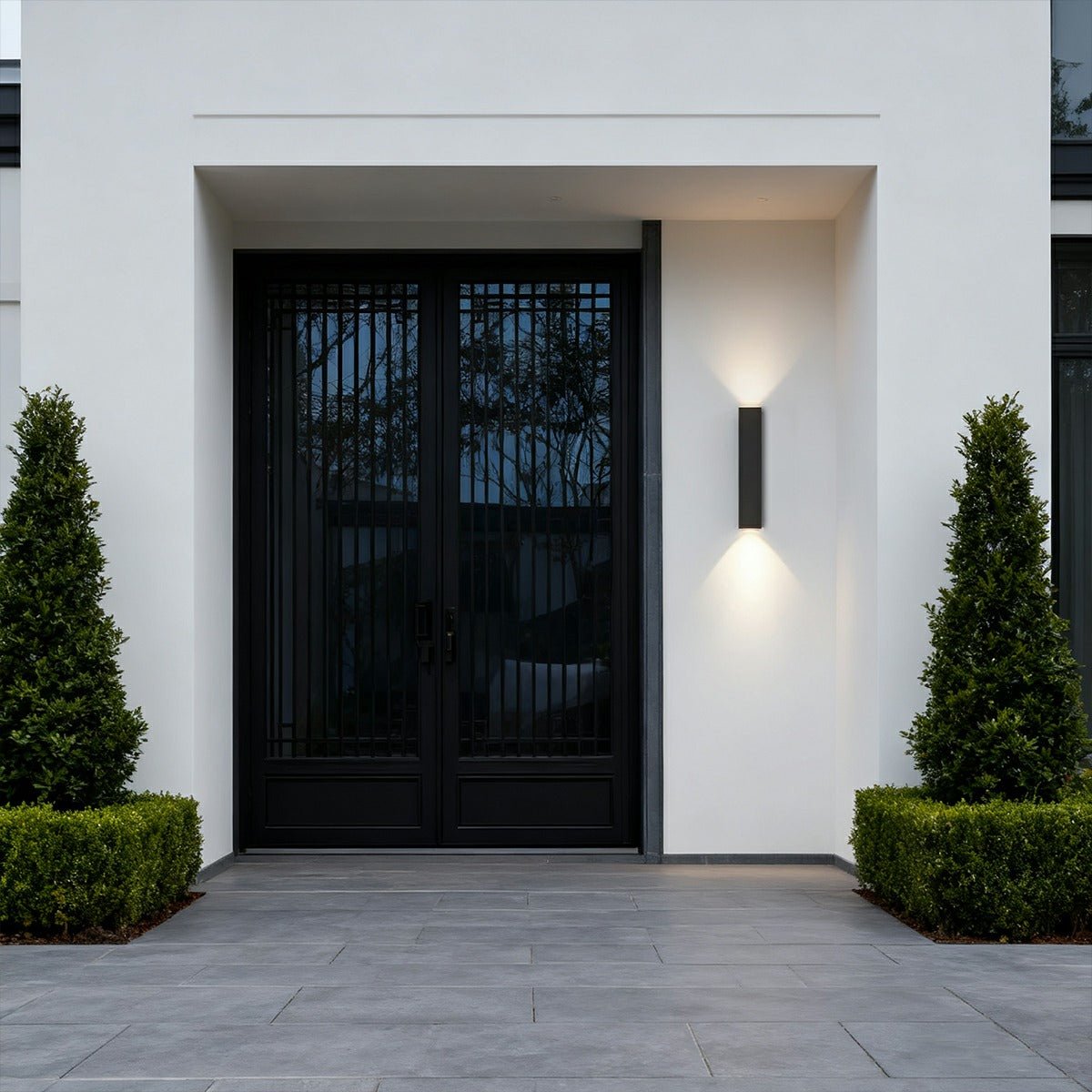 Outdoor LED Wall Light Fixture Up Down Bidirectional Aluminum Housing 20W Porch Patio Garden Exterior Lighting Waterproof IP65 Black Finish