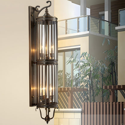 Outdoor LED Fixture Metal & Glass 22 in Patio Garden Entryway 3000K Warm Glow Retro Inspired Weatherproof Wall Mounted Exterior Sconce for P