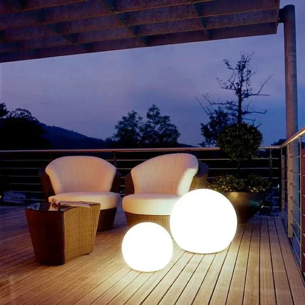 Solar-Powered Orb Lantern with Remote Control - 16 Color LED, Waterproof IP65, Dusk-to-Dawn Sensor, Cordless Rechargeable Outdoor Garden Sph
