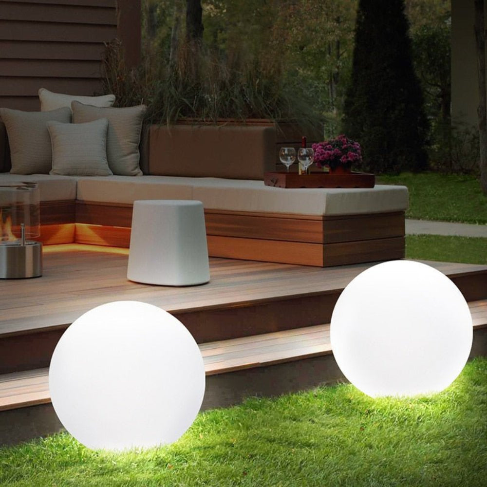 Solar-Powered Orb Lantern with Remote Control - 16 Color LED, Waterproof IP65, Dusk-to-Dawn Sensor, Cordless Rechargeable Outdoor Garden Sph