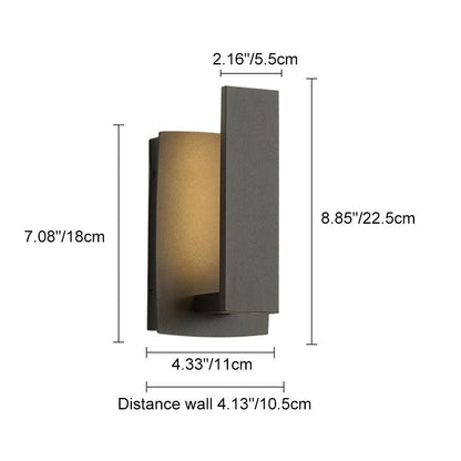 Outdoor LED Wall Sconce Aluminum 17 inch Waterproof Black Porch Light Warm White for Front Door Entry Patio Exterior Home Facade Security Li