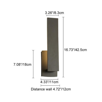 Outdoor LED Wall Sconce Aluminum 17 inch Waterproof Black Porch Light Warm White for Front Door Entry Patio Exterior Home Facade Security Li